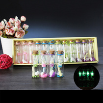 A box of luminous wishing bottles Fluorescent sand ornaments Drift bottle pendant Creative glass bottle gifts for little girls