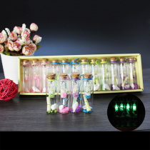 A box of luminous wishing bottles Fluorescent sand ornaments Drift bottle pendant Creative glass bottle gifts for little girls