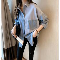 International big brand high-end womens clearance pick-up tail single processing export original single denim shirt spring and autumn shirt