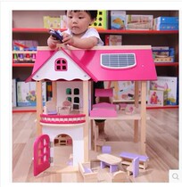 New wooden big house model cottage doll Princess house Simulation house set Luxury villa toy