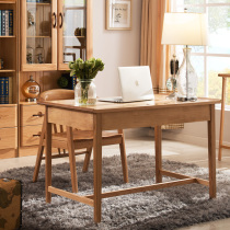 Guangming furniture all solid wood computer desk home simple modern red oak notebook solid wood writing table