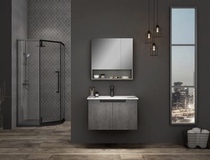 JOMOO nine mu light luxury practical A2265-148O-1 bathroom cabinet ceramic one-body Mirror Cabinet solid wood Yahao Gray