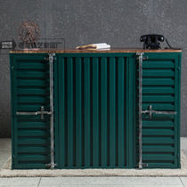 American Industrial Vintage Wrought Iron Bar Bar Internet Cafe Hotel Front Desk Clothing Store CashIer Information Desk Reception Desk