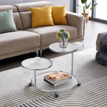 Net red ins wind home tea table 360 degrees rotatable glass corner a few living-room sofas Nordic wind can move a few