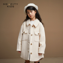 Beixi Di Mecity Child Clothing Winter Girl Child Gge Grain With Great Coat And Shoulders Foreign Air Jacket