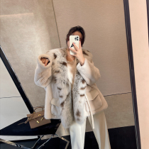 Import Goose Down Whole Mink Woman Mink Fur Coat Fox Fur Collar Young WATER MINK FUR COAT FOR A LONG LADY JACKET