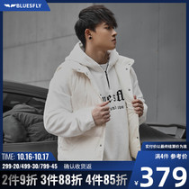 BLUESFLY autumn and winter vest jacket mens trend leisure sports wild warm plus velvet padded padded hooded cotton suit