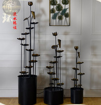 Creative living room office Water Fountain decoration Crafts hotel lobby Zhaocai metal floor ornaments