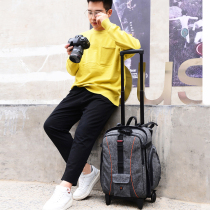 Sudiro Soudelor photography trolley case SLR double shoulder shockproof professional camera boarding case pull rod camera bag