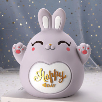 Net red cartoon cute zodiac rabbit piggy bank anti-fall savings can only enter the large childrens birthday gift