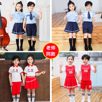  Childrens class clothes custom short-sleeved two-piece kindergarten primary school school uniforms College style opening ceremony clothes Autumn