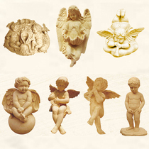 Sandstone relief Angel spray water glass fiber reinforced plastic sculpture garden water fountain large European characters can be customized
