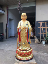 Jizang King Bodhisattva factory direct sales resin Buddha statue Dunhuang Cai Station bald head Ksitiangzang Khizang statue 1 meter 6
