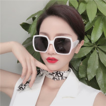 Ma Sichun the same summer large frame white square thin face polarized sunglasses net red men and women shade sunglasses tide