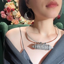 Wear silver handmade sterling silver 925 engraved Gawu box junga retro carved pendant versatile pendant