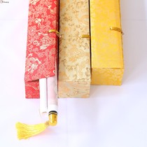 Brocade box Calligraphy and painting storage box 80-160 cm Calligraphy and painting rectangular gift packaging box Calligraphy collection hand-rolled painting box