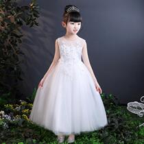 Sixth birthday graduate chorus childrens summer dress girl white dress show princess dress show dress
