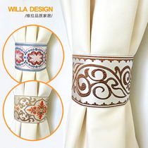 A pair of creative curtains with new Chinese magic attached to adhesive tape button simple European type free punch hook for convenient use