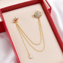 Chain brooch womens high-grade shirt shirt neckline decoration suit suit collar accessories collar buckle 2021 New