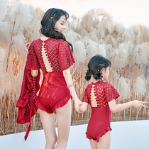  Parent-child swimsuit mother-daughter swimsuit 2020 new western style one-piece swimsuit to cover the belly of a family of three childrens swimsuit women