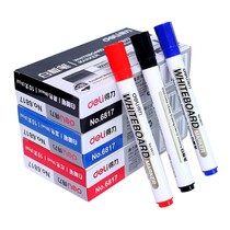 Deli whiteboard pen Erasable black water-based blackboard stroke board pen Childrens liquid chalk 10 pcs
