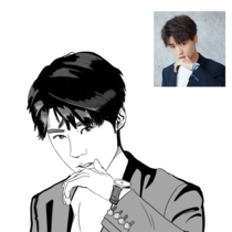 Hand drawn avatar cool black and white realistic sketch cartoon character Q version image design Live photo comic custom work