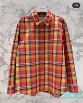 SOLID high end mens Korean counter 21 spring check casual shirt S211SH09462 Red