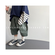 lovedbygod Korean childrens clothing) texture little advanced ~ with elastic over knee big PP seven-minute pants spring new