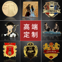 Metal badge custom logo brooch high-end emblem custom badge medals brooch school emblem commemorative medal custom