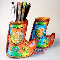 Mongolian craft leather pen holder hand-stitched riding boots pen holder can be customized logo4 can be batch hair