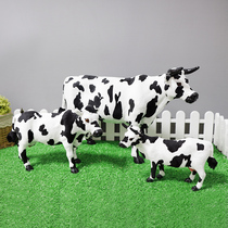 Simulation animal ornaments Dairy cow model plush toy dairy big cow supermarket window craft souvenir