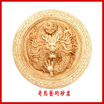 Sandstone faucet fountain sandstone relief TV background wall mural art flower pot garden spray mouth flowing water wall