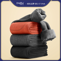 Kinley to keep warm pants for men Garnapping thickened Heating cotton wool pants Kneecap Bottom Autumn Pants Autumn winter with cashmere pants