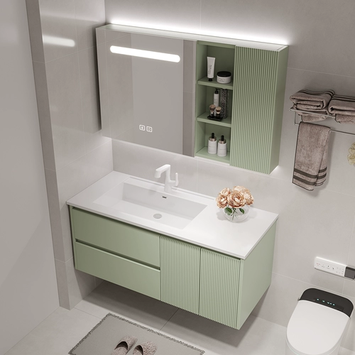 Искусственная каменная встроенная шкаф для ванной комнаты 2022 Новый туалет для ванной комнаты, зеленая лицевая бассейн Комбинация