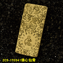 ZORRO ZORRO kerosene lighter ZC5 Pure Brass Gold ultra-thin narrow long strip double-sided custom fairy bone Buddha heart