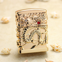 Zhibao zippo American specifications real original kerosene lighter DIY sleeve hollow this Dragon Golden Gold