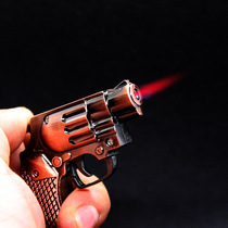 New red copper color revolver small mini pistol model key chain pendant straight to the wind red fire toy military fans