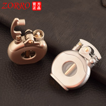 Zorro Zorro kerosene grinding wheel retro lighter rocker arm one-key point transparent silo Pearl paint surface feel round