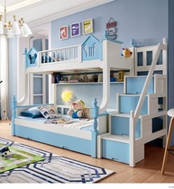 Low carbon Beibei solid wood high and low bed 5k203