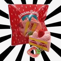 Cute scented 8cm strawberry triangle cake slow rebound squishy decompression simulation pu bread toy pendant
