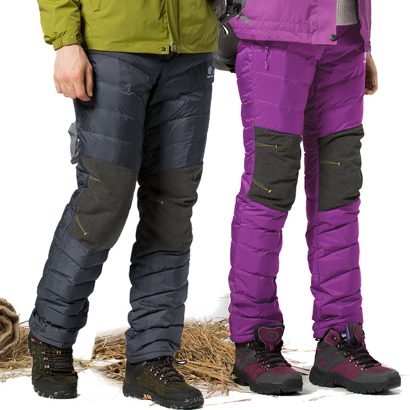 TECTOP Explores Outdoor Down Pants, Parents and Children's Outdoor Waterproof Warming and Thickening White Duck Down Warming Pants