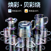 Bei Cai Ying Heart Suit Glass Tea Set Small Set Home Living Room Light Luxury Tea Maker Simple Heat-resistant Tea Cup