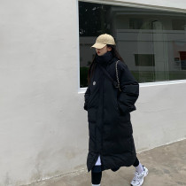 Down cotton jacket womens 2021 Winter new long cotton coat small man thick thick warm bread clothing cotton jacket