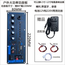 12V battery speaker amplifier board outdoor square dance mobile audio bluetooth motherboard wireless microphone microphone