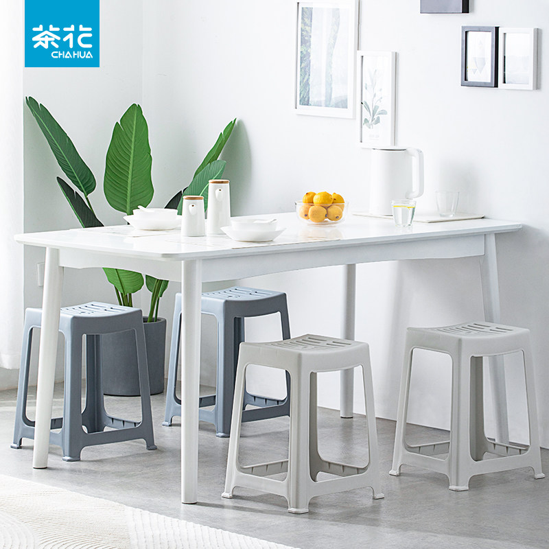 Tea flower heart made plastic stool thick adult family table high stool simple fashion high footstool portable square stool