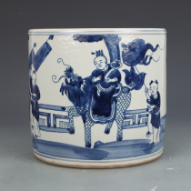 Qing Qing Hua Qilin Gifts Pen Holder Antique Antique Collectibles Real Second-hand Goods Old Bag Old fidelity ornaments