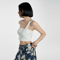 Les Fortes 21SS original design black and white two-color two-wear bandeau summer cotton slim-fit top