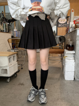 Xin help skirt 2021 New campus A short skirt sweet cool beauty retro brown pleated skirt women autumn and winter