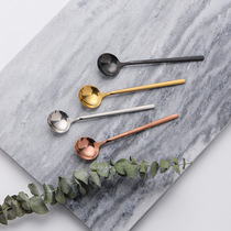 304 stainless steel coffee spoon Creative 13cmins wind dessert spoon mixing spoon Small round spoon Titanium small spoon