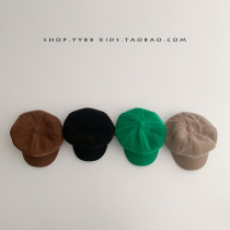 ins Korean childrens hat autumn and winter baby beret octagonal hat short-brimmed boys and girls forward spring and autumn peaked cap